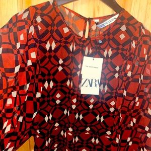 NWT Small  Zara patterned Zara dress with back zipper “The Sadie Dress”